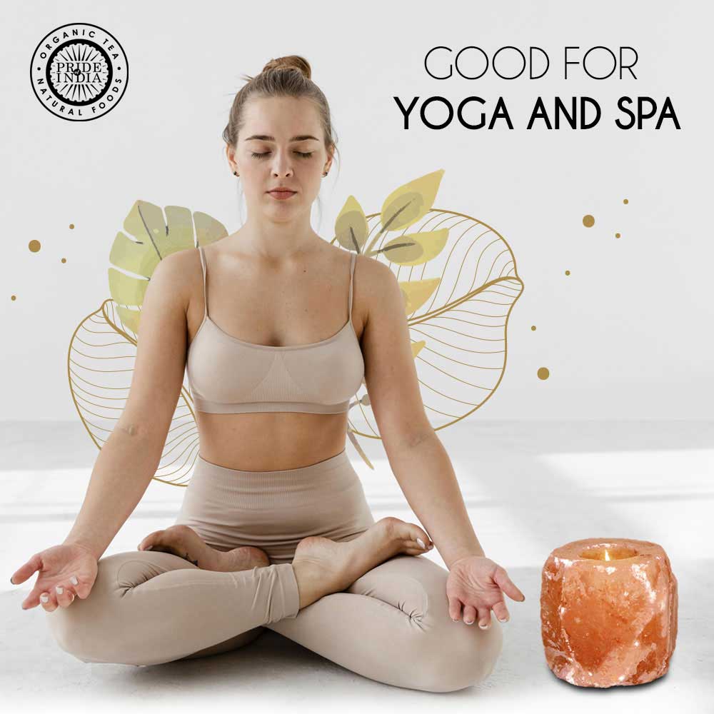 Himalayan Pink Salt Tea Light Holder by Pride of India – Salt Candle Holder – Room Décor Item – Great for Creating an Ambiance – Ideal for Home & Spa Uses – Natural Shape - Cheapnfast