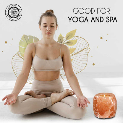 Himalayan Pink Salt Tea Light Holder by Pride of India – Salt Candle Holder – Room Décor Item – Great for Creating an Ambiance – Ideal for Home & Spa Uses – Natural Shape - Cheapnfast