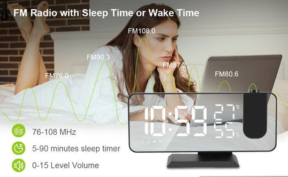 LED Projection Digital Alarm Clock Phone Charger - Cheapnfast