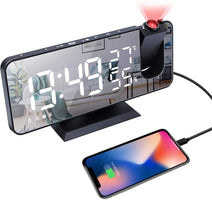 LED Projection Digital Alarm Clock Phone Charger - Cheapnfast