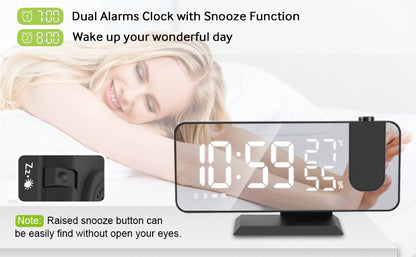 LED Projection Digital Alarm Clock Phone Charger - Cheapnfast